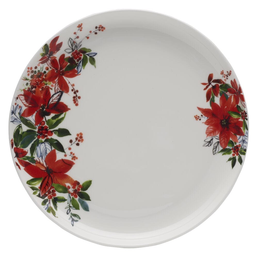 Winter Poinsettia 16 Piece Dinnerware Set, Service for 4