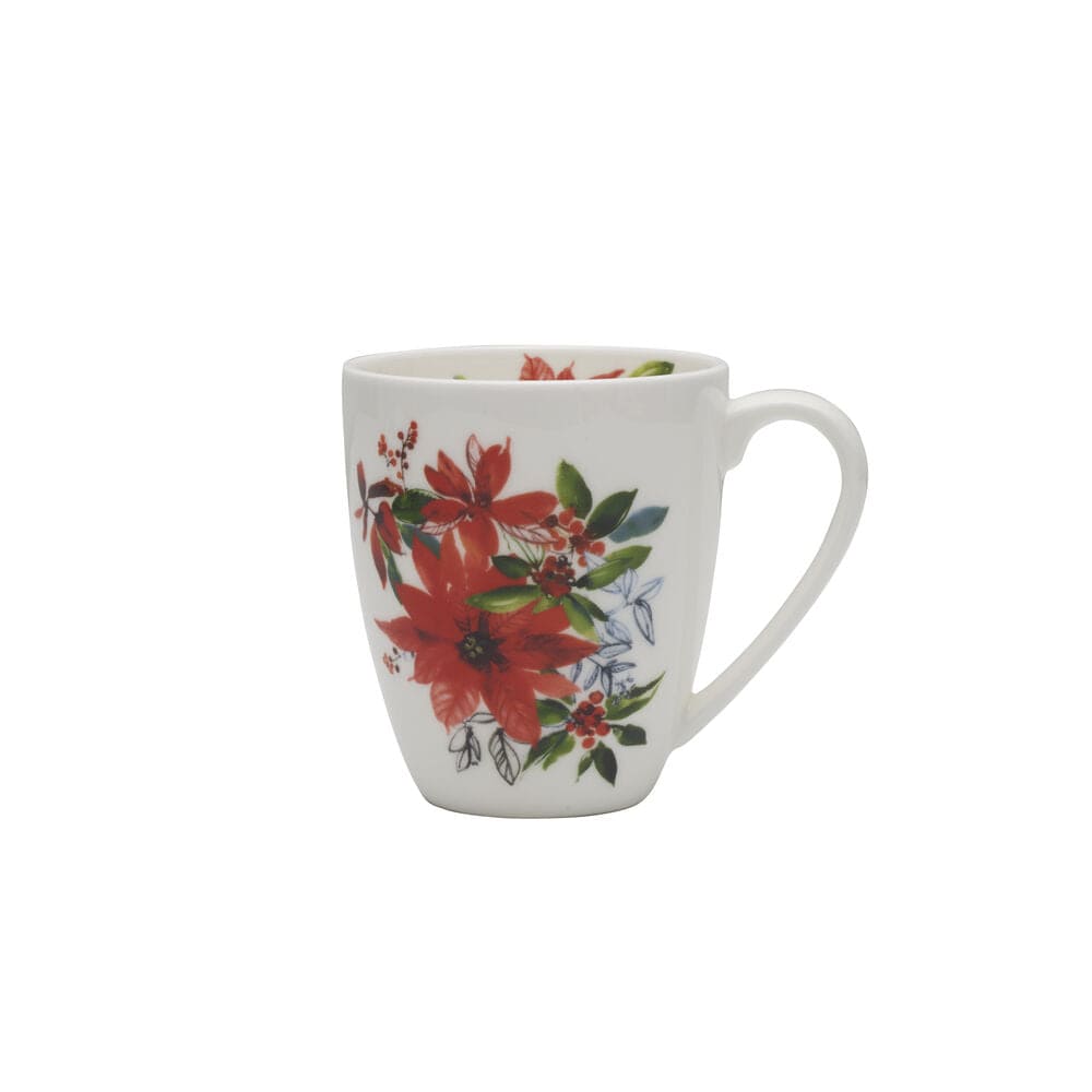 Winter Poinsettia 16 Piece Dinnerware Set, Service for 4