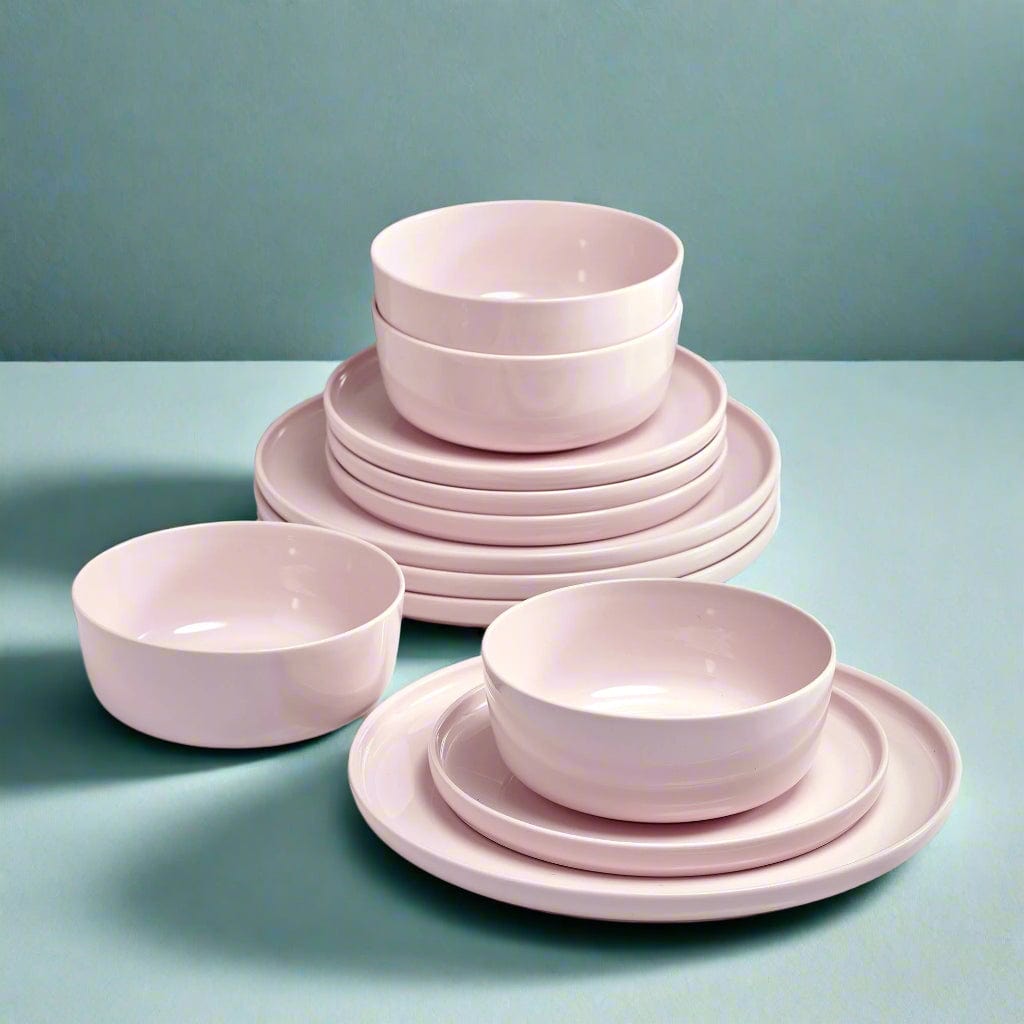 Madison Pink 12 Piece Dinnerware Set, Service for 4