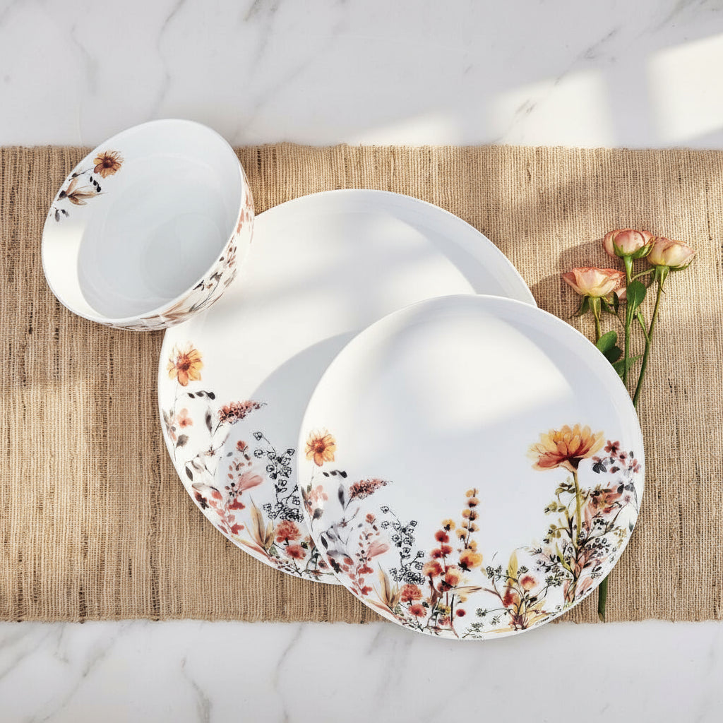 Wildflower Bliss 12 Piece Dinnerware Set, Service for 4