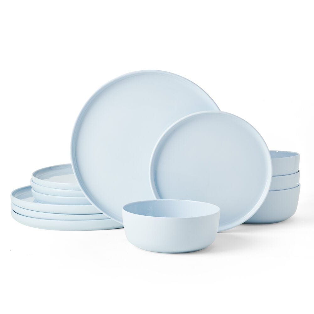 Madison 12 Piece Misty Blue Dinnerware Set, Service for 4