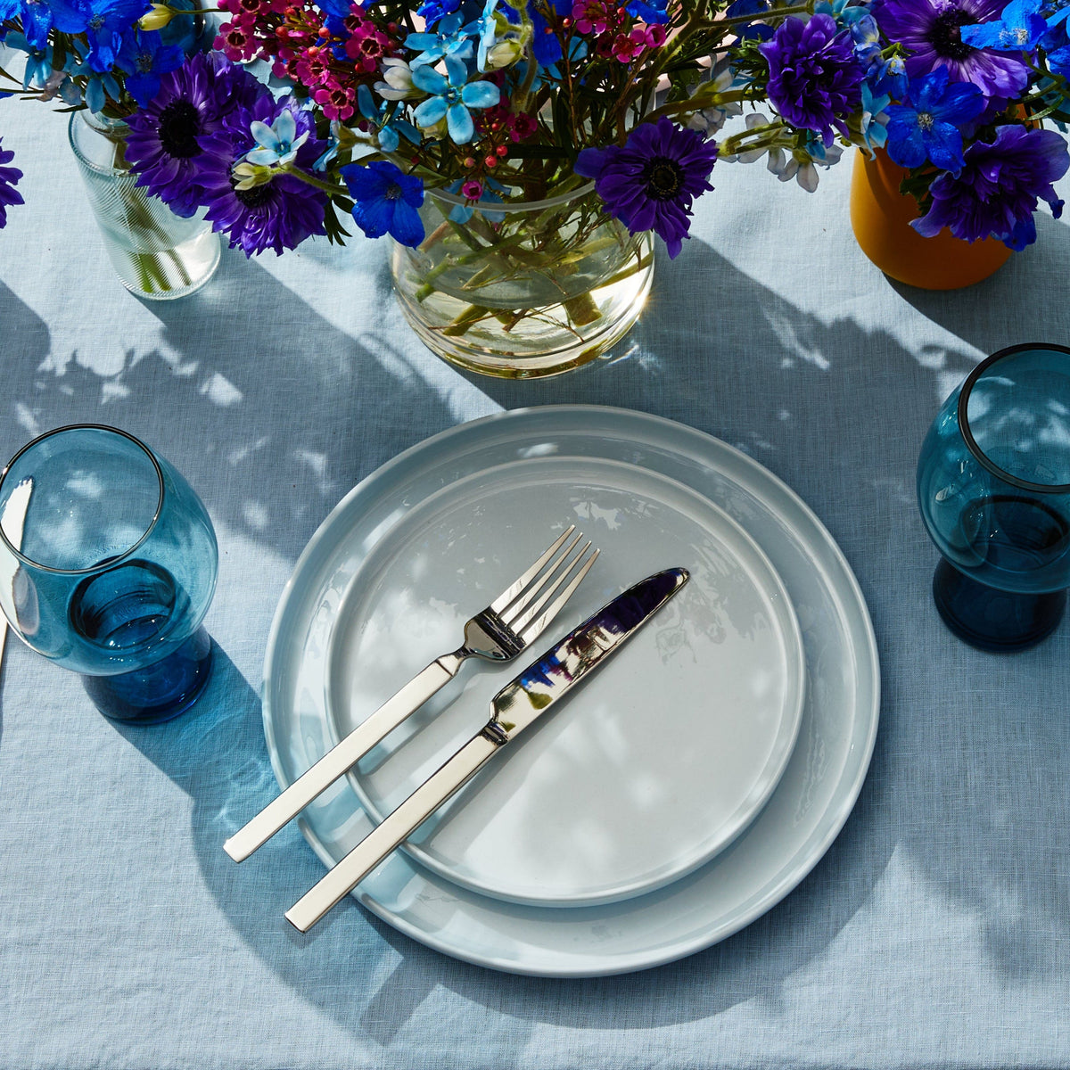 Madison 12 Piece Misty Blue Dinnerware Set, Service for 4