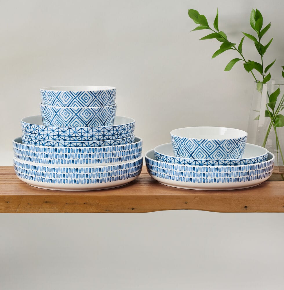 Dillon 9 Piece Dinnerware Bowl Set, Service for 3