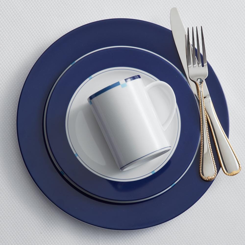 Jet Set Blue Set of 4 Accent Dinner Plates