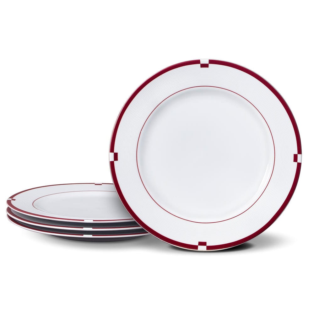 Jet Set Red Set of 4 Dinner Plates