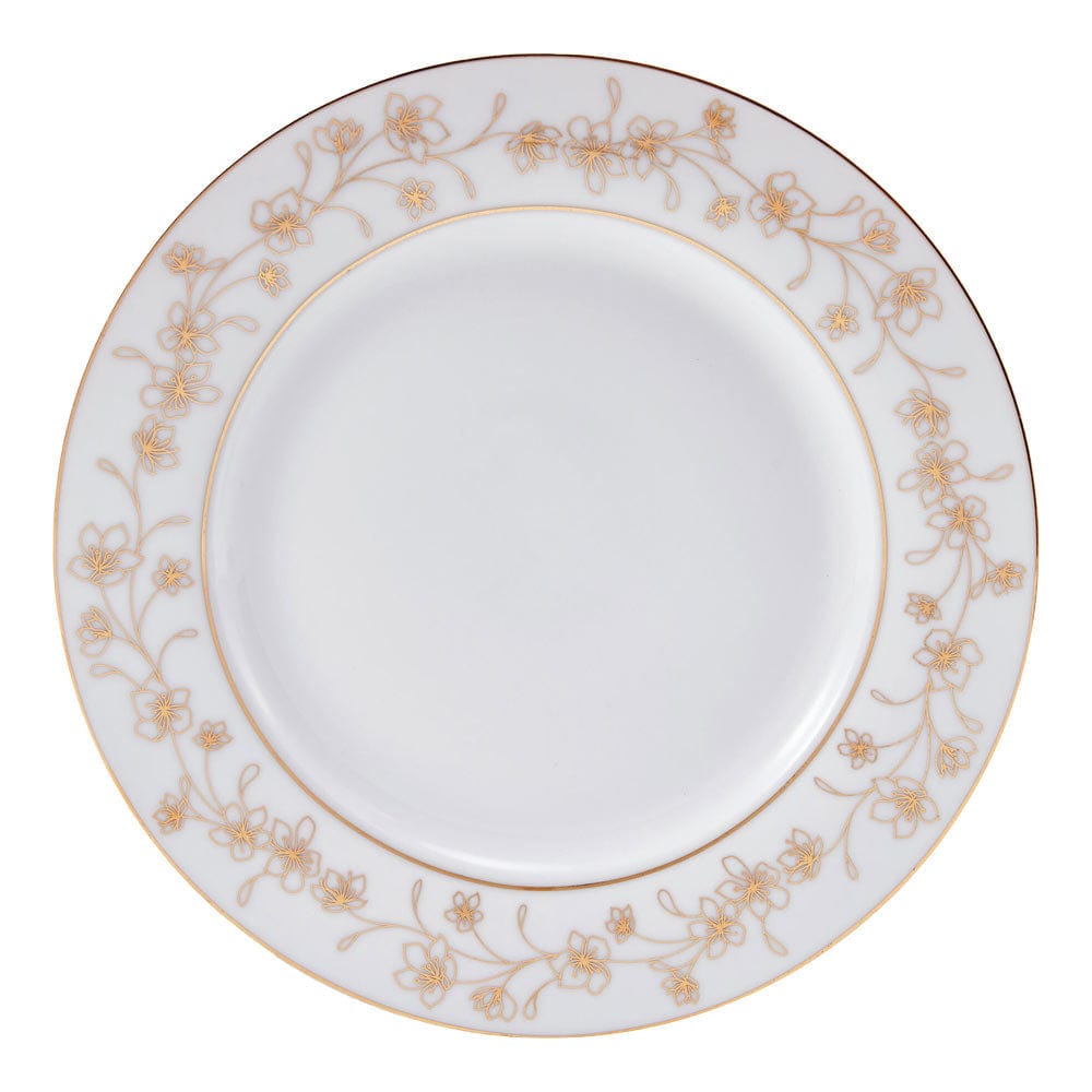 Metallic Floral Gold 32 Piece Dinnerware Set, Service for 8