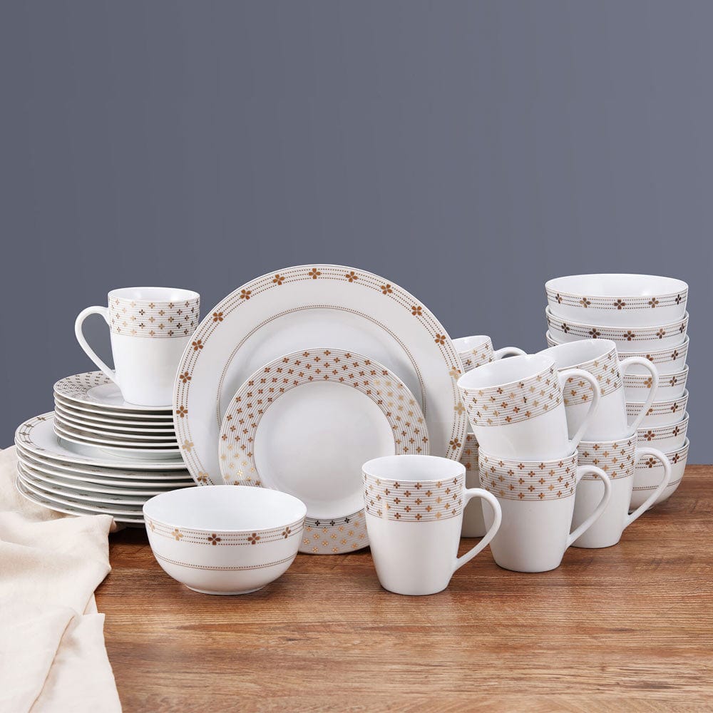 Modern Petals 32 Piece Dinnerware Set, Service for 8