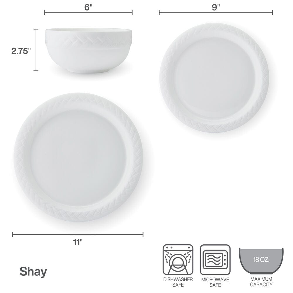 Shay 12 Piece Dinnerware Set, Service For 4