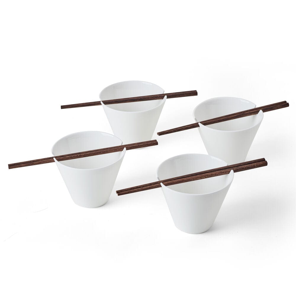 Delray Set of 4 Small Noodle Bowl With Chopsticks